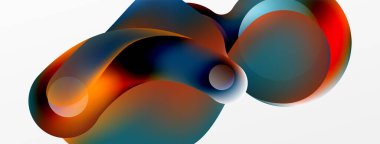 Fluid abstract background, round shapes and circle flowing design for wallpaper, banner, background or landing