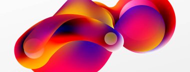 Fluid abstract background, round shapes and circle flowing design for wallpaper, banner, background or landing