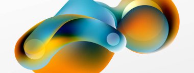 Fluid abstract background, round shapes and circle flowing design for wallpaper, banner, background or landing