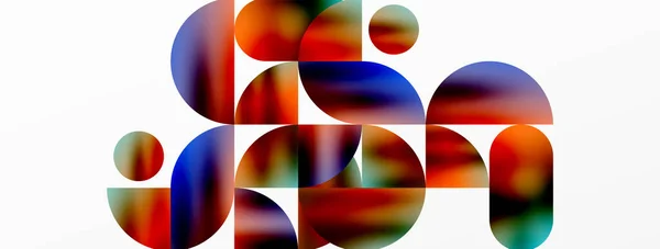 Círculo Fondo Geométrico Círculos Brillantes Color Metálico Formas Redondas Ilustración — Archivo Imágenes Vectoriales