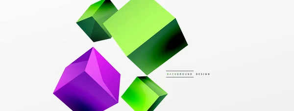 Cubes Vector Abstract Background Composition Square Shaped Basic Geometric Elements — Stockvector