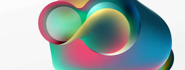 Fluid Abstract Background Liquid Color Gradients Composition Shapes Circle Flowing — Stock vektor