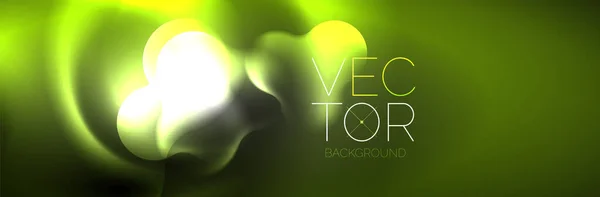 Glowing Neon Lights Abstract Shapes Composition Magic Energy Concept Template —  Vetores de Stock