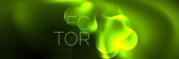 Glowing Neon Lights Abstract Shapes Composition Magic Energy Concept Template — Stockový vektor