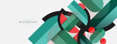 Yuvarlak geometrik şekiller çizgiler ve daireler. Duvar kağıdı afişi ya da iniş sayfası için vektör şablonu