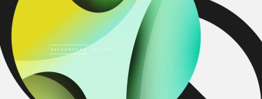 Yaratıcı geometrik duvar kağıdı. Asgari soyut arkaplan. Duvar kağıdı arkaplanı veya iniş sayfası için daire ve dalga kompozisyon vektör çizimi