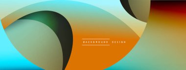 Yaratıcı geometrik duvar kağıdı. Asgari soyut arkaplan. Duvar kağıdı arkaplanı veya iniş sayfası için daire ve dalga kompozisyon vektör çizimi