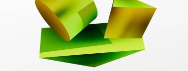 Vektör 3d soyut arkaplan. Şekiller 3 boyutlu üçgen ve silindir. Duvar kağıdı, afiş, arkaplan veya iniş için moda tekno iş şablonu