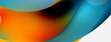 Fluid abstract background, round shapes and circle flowing design for wallpaper, banner, background or landing