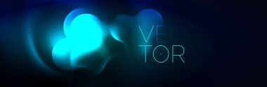 Glowing neon lights abstract shapes composition. Magic energy concept. Template for wallpaper, banner, background or landing