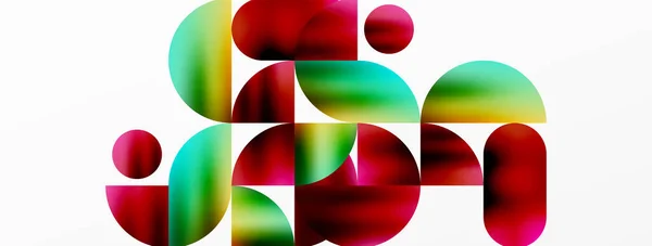 Círculo Fondo Geométrico Círculos Brillantes Color Metálico Formas Redondas Ilustración — Archivo Imágenes Vectoriales