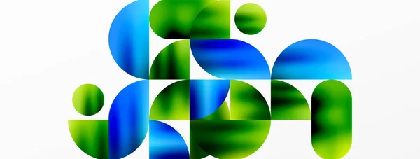 Geometrik Arkaplanı Çember Yapın Metalik Renkli Parlak Daireler Yuvarlak Şekiller — Stok Vektör