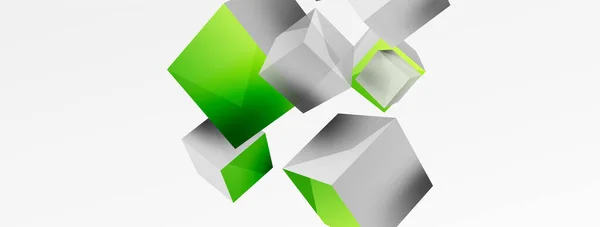 Vector Abstract Background Flying Cubes Composition Trendy Techno Business Template — Διανυσματικό Αρχείο