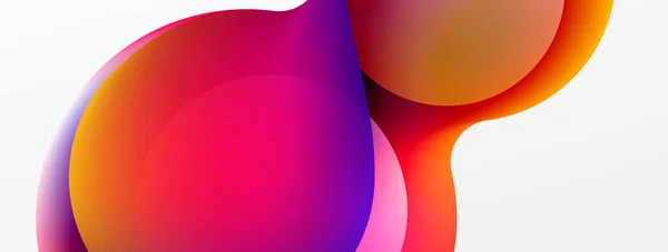 Fluid Abstract Background Liquid Color Gradients Composition Shapes Circle Flowing — Stok Vektör