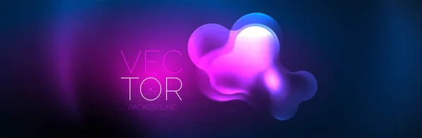 Glowing Neon Lights Abstract Shapes Composition Magic Energy Concept Template — Vector de stock