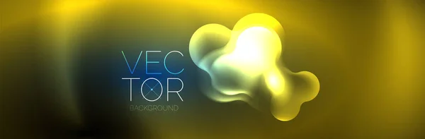 Glowing Neon Lights Abstract Shapes Composition Magic Energy Concept Template — Vector de stock