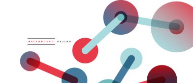 Soyut arkaplan. Yuvarlak noktalar çizgilerle birleşti. Duvar kağıdı, afiş, arkaplan veya iniş için moda tekno iş şablonu