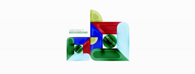 Yaratıcı geometrik duvar kağıdı. Asgari soyut arkaplan. Daire çizgileri, duvar kağıdı arkaplanı veya iniş sayfası için kompozisyon vektör illüstrasyonunu kareler