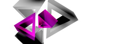 3d üçgen soyut arkaplan. Temel şekil teknolojisi ya da iş konsepti bileşimi. Duvar kağıdı, afiş, arkaplan veya iniş için moda tekno iş şablonu