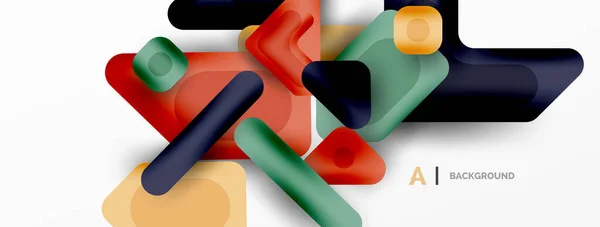 Fond Abstrait Géométrique Minimal Blocs Géométriques Colorés Lignes Carrés Triangles — Image vectorielle