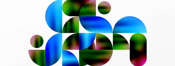 Geometrik Arkaplanı Çember Yapın Metalik Renkli Parlak Daireler Yuvarlak Şekiller — Stok Vektör