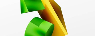 Metallic 3d shape vector geometric background. Trendy techno business template for wallpaper, banner, background or landing