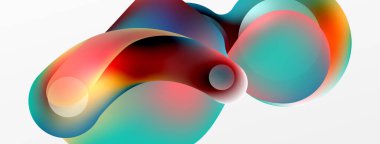 Fluid abstract background. Liquid color gradients composition. Round shapes and circle flowing design for wallpaper, banner, background or landing