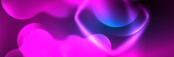 Magic Neon Glowing Lights Abstract Background Wallpaper Design Vector Illustration — Stok Vektör