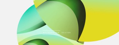 Yaratıcı geometrik duvar kağıdı. Asgari soyut arkaplan. Duvar kağıdı arkaplanı veya iniş sayfası için daire ve dalga kompozisyon vektör çizimi