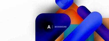 Renkli geometrik şekiller çizgiler, kareler ve üçgenler. Duvar kağıdı, pankart veya iniş sayfası için soyut arkaplan