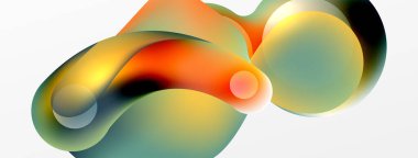 Fluid abstract background. Liquid color gradients composition. Round shapes and circle flowing design for wallpaper, banner, background or landing