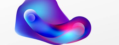 Fluid abstract background. Liquid color gradients composition. Round shapes and circle flowing design for wallpaper, banner, background or landing