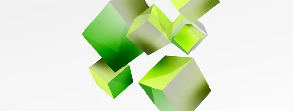 Cubes Vector Abstract Background Composition Square Shaped Basic Geometric Elements — ストックベクタ