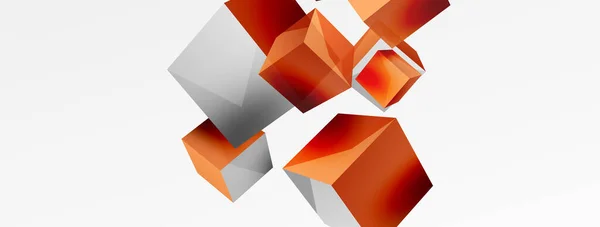 Cubes Vector Abstract Background Composition Square Shaped Basic Geometric Elements — Vector de stock