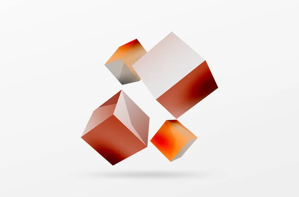 Cubes Vector Abstract Background Composition Square Shaped Basic Geometric Elements — Image vectorielle