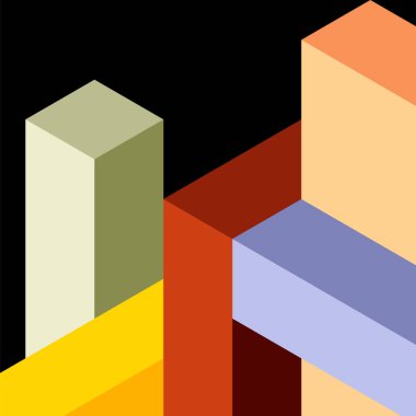 Soyut arkaplan. 3 boyutlu küp, küp elementler ve bloklar. Duvar kağıdı, afiş, arkaplan, iniş sayfası için tekno veya iş konsepti