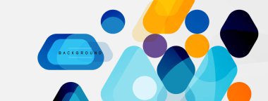 Soyut yuvarlak geometrik şekiller ve daireler. Duvar kağıdı, afiş, arkaplan veya iniş için moda tekno iş şablonu