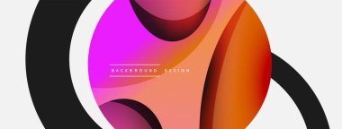 Yaratıcı geometrik duvar kağıdı. Asgari soyut arkaplan. Duvar kağıdı arkaplanı veya iniş sayfası için daire ve dalga kompozisyon vektör çizimi