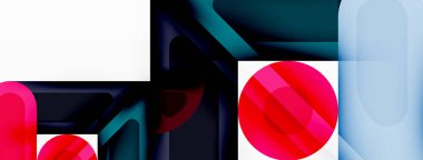 Yaratıcı geometrik duvar kağıdı. Asgari soyut arkaplan. Daire çizgileri, duvar kağıdı arkaplanı veya iniş sayfası için kompozisyon vektör illüstrasyonunu kareler