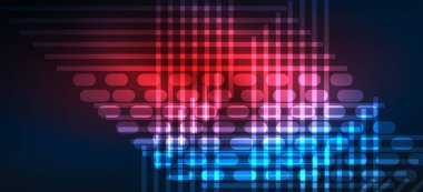 Arka plan duvar kağıtları, parlak çizgiler ve geometrik şekiller. Yapay Zeka teknolojisi, engelleme zinciri, iletişim, 5G, bilim, iş ve teknoloji konsepti için koyu duvar kağıdı