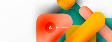 Minimum geometrik soyut arkaplan. Renkli geometrik bloklar. Çizgiler, kareler ve üçgenler duvar kağıdı bileşimi