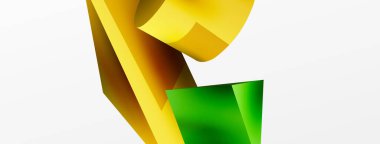 Metallic 3d shape vector geometric background. Trendy techno business template for wallpaper, banner, background or landing
