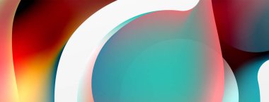 Fluid abstract background. Liquid color gradients composition. Round shapes and circle flowing design for wallpaper, banner, background or landing