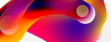 Fluid abstract background, round shapes and circle flowing design for wallpaper, banner, background or landing