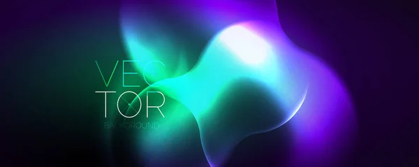 Neon Glowing Waves Magic Energy Space Light Concept Abstract Background — Vector de stock