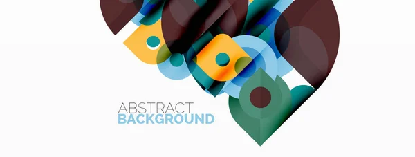 Colorful Shapes Circles Triangles Background Minimal Geometric Template Wallpaper Banner — Διανυσματικό Αρχείο