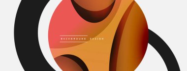 Yaratıcı geometrik duvar kağıdı. Asgari soyut arkaplan. Duvar kağıdı arkaplanı veya iniş sayfası için daire ve dalga kompozisyon vektör çizimi