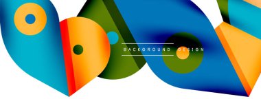 Minimum geometrik duvar kağıdı. Yaratıcı soyut arka plan. Duvar kağıdı arkaplanı ya da iniş sayfası için basit çizgiler ve daire kompozisyon vektör illüstrasyonu