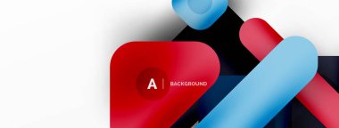 Minimum geometrik soyut arkaplan. Renkli geometrik bloklar. Çizgiler, kareler ve üçgenler duvar kağıdı bileşimi