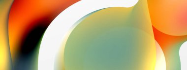 Fluid abstract background. Liquid color gradients composition. Round shapes and circle flowing design for wallpaper, banner, background or landing